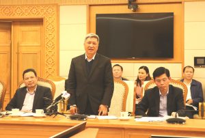 Thứ trưởng Nguyễn Trường Sơn phát biểu tại cuộc họp. Ảnh VGP/Trần Mạnh